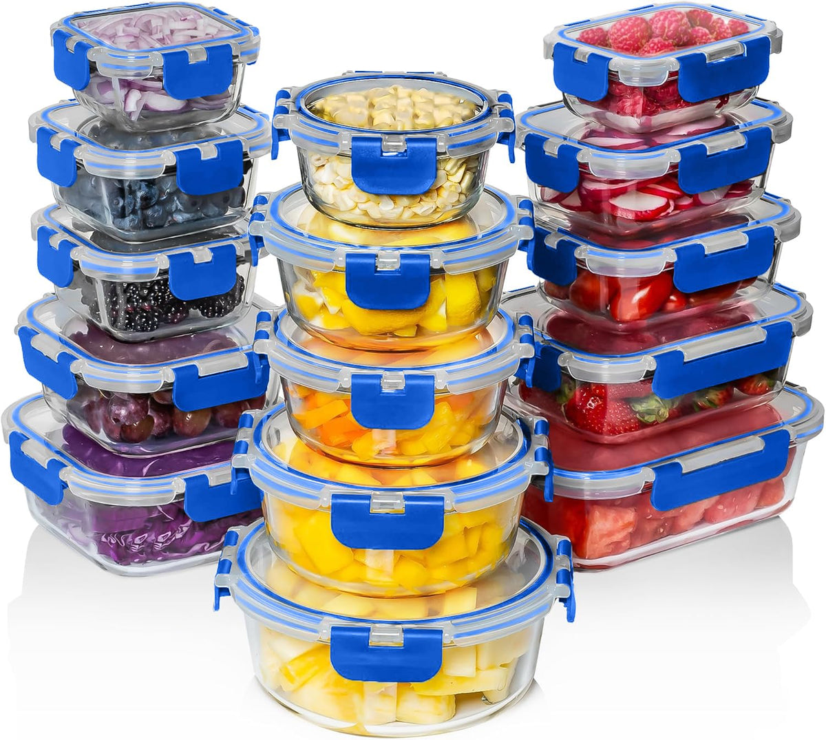30-Piece Glass Food Storage Container Set