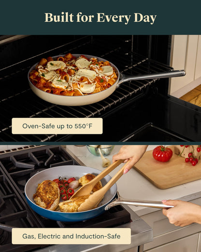 Ceramic Nonstick Frying Pan Set With Glass Lids