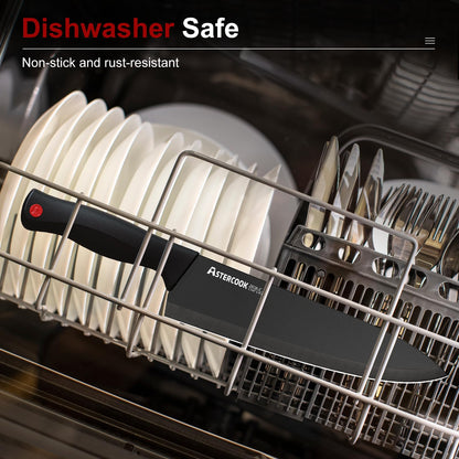 German Stainless Steel Knife Set With Sharpener Block