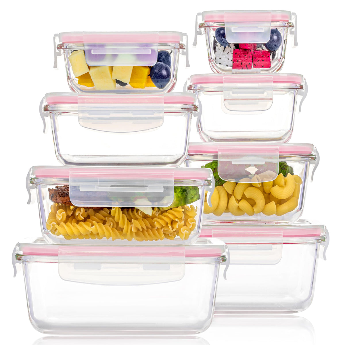 8-Piece Glass Food Storage Container Set