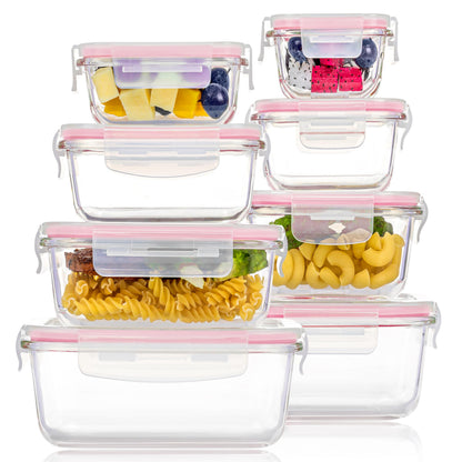 8-Piece Glass Food Storage Container Set