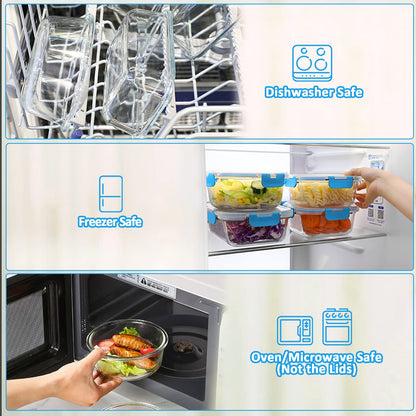 MCIRCO 24-Piece Glass Food Storage Containers