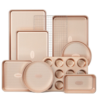 9-Piece Nonstick Bakeware Set With Cooling Rack