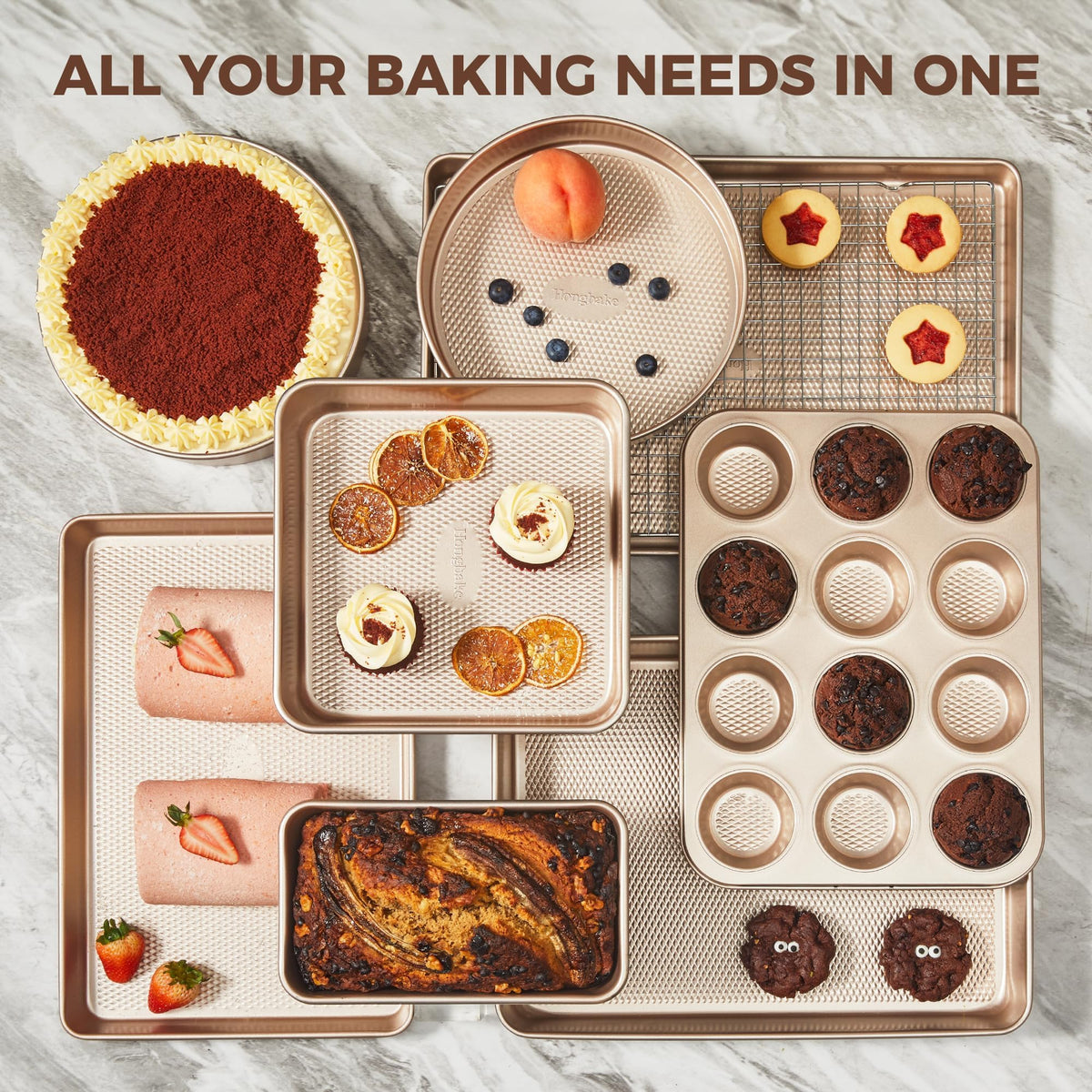 9-Piece Nonstick Bakeware Set With Cooling Rack